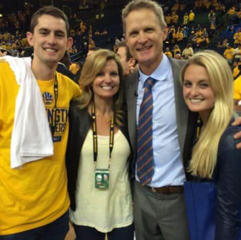 Madeleine Kerr with her parents Steve Kerr and Margot Brennan and brother.